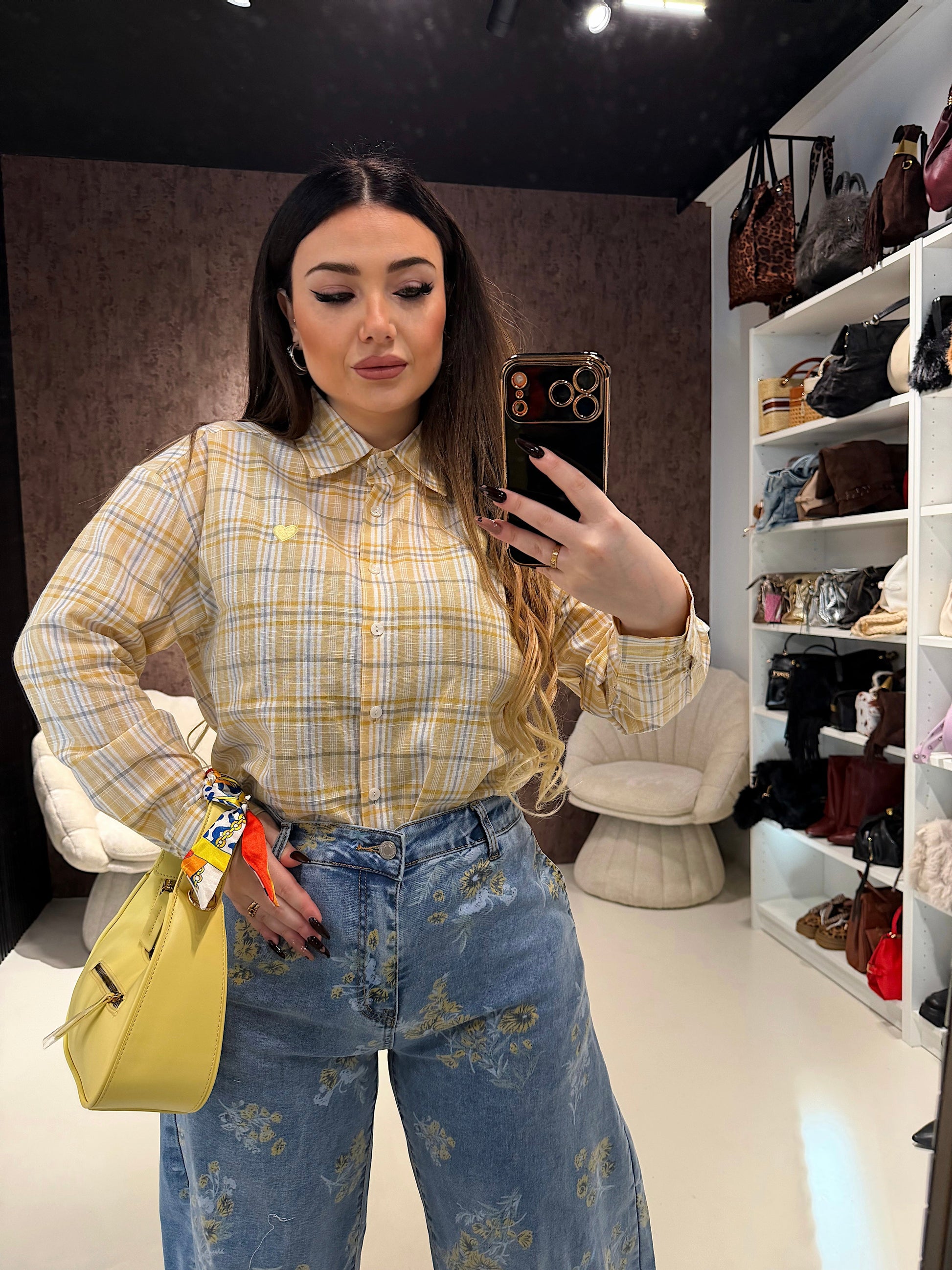 Camicia check heart
