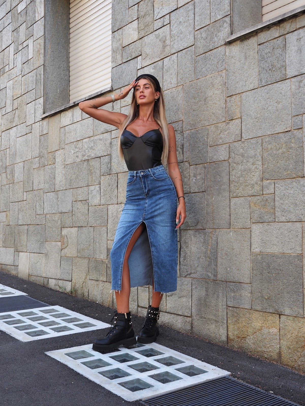 Gonna midi in jeans
