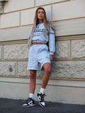 Completo top e felpa grigio Los Angeles