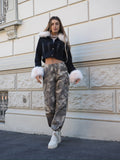 Pantalone cargo military beige