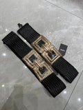 Cintura nera e gold con elastico