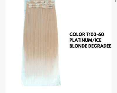 7 fasce liscia con clip biondo ice 103/60