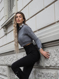 Pantalone vita alta nero