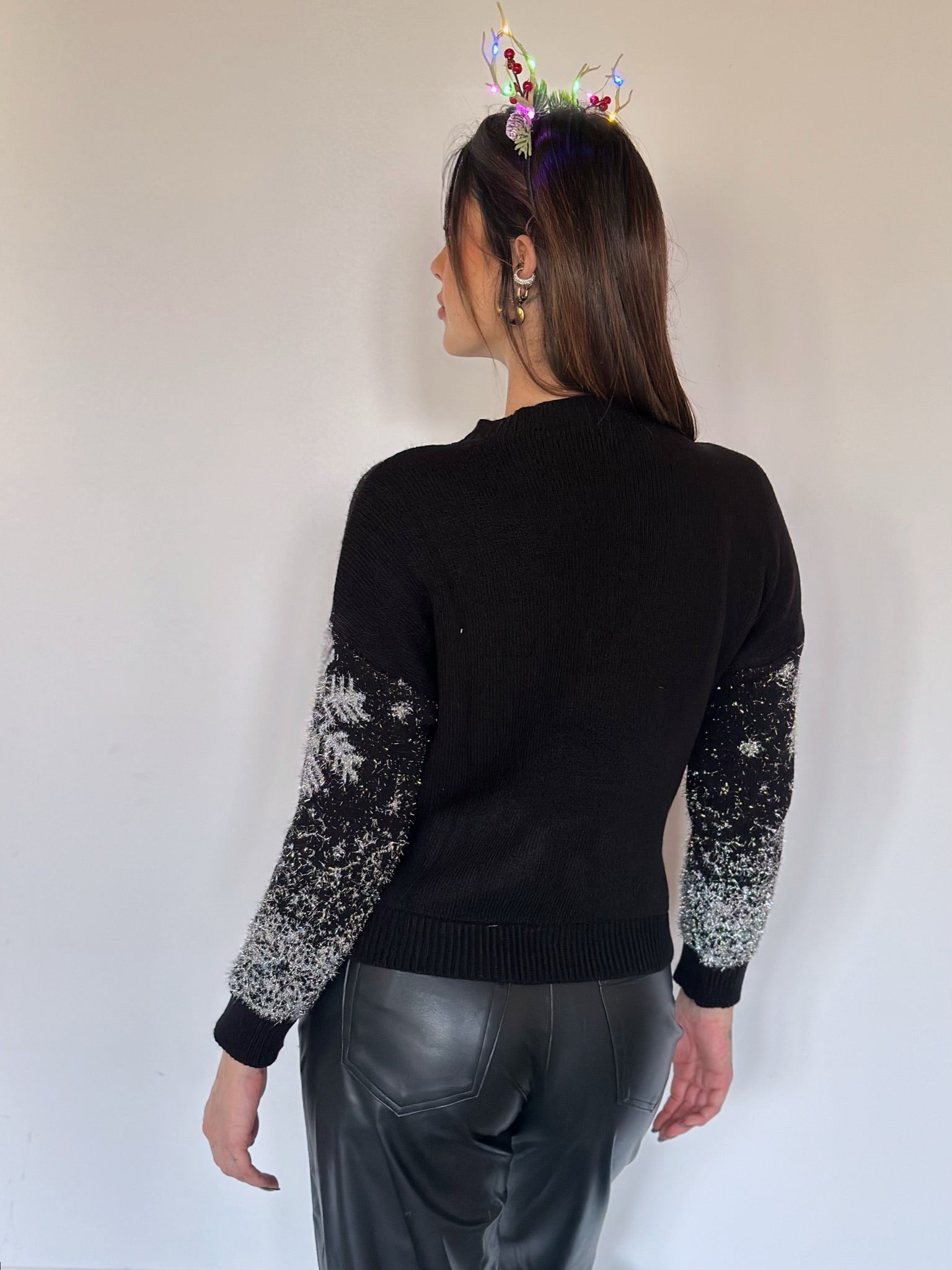 Maglione soft silver lurex fiocco di neve