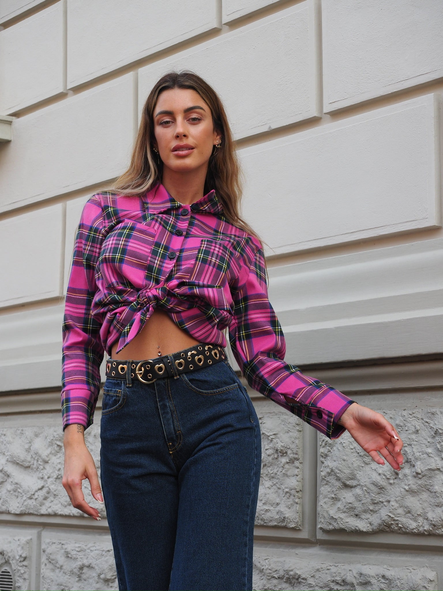 Camicia check Fuxia