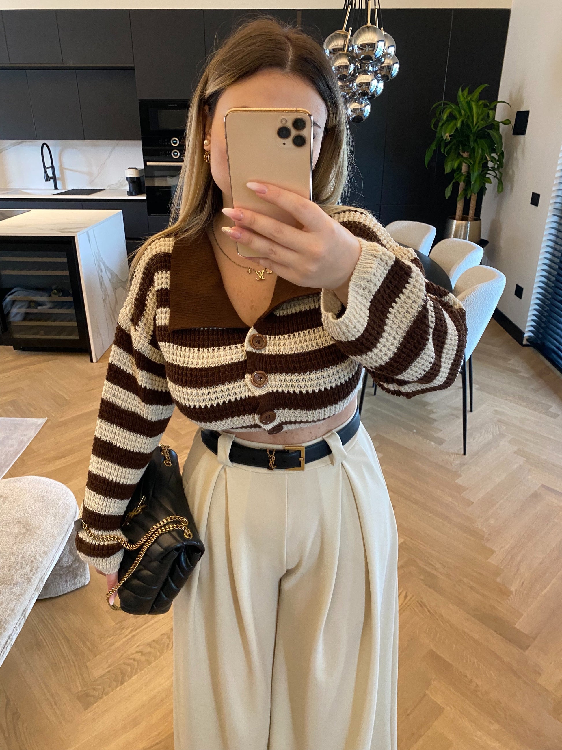 Pantalone palazzo beige
