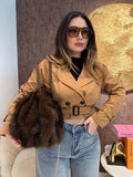 Trench corto donna con cintura
