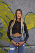 Maglia nera con strappi