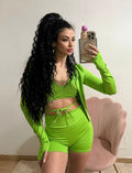 Completo tre pezzi sportif verde fluo