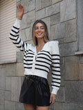 Maglione a righe spalline in strass