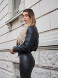 Pantalone in ecopelle con zip