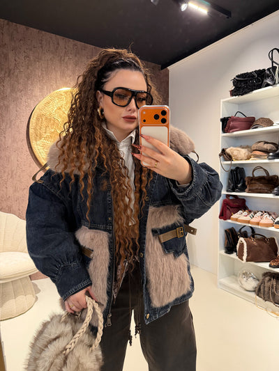 Giaccone Denim Luxury Fur