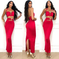 Completo top e gonna con cuori rosso