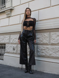 Blusa in velo con lacci