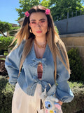 Camicia di jeans con fiocchetti