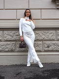 Completo basic maglia e pantalone bianco