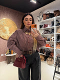 Camicia over a quadri spalle bombate
