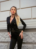 Tuta nera con cintura