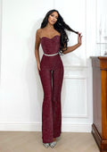 Tuta corsetto bordeaux lurex
