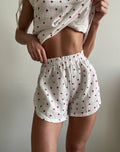 Set short più canotta bianca a cuori