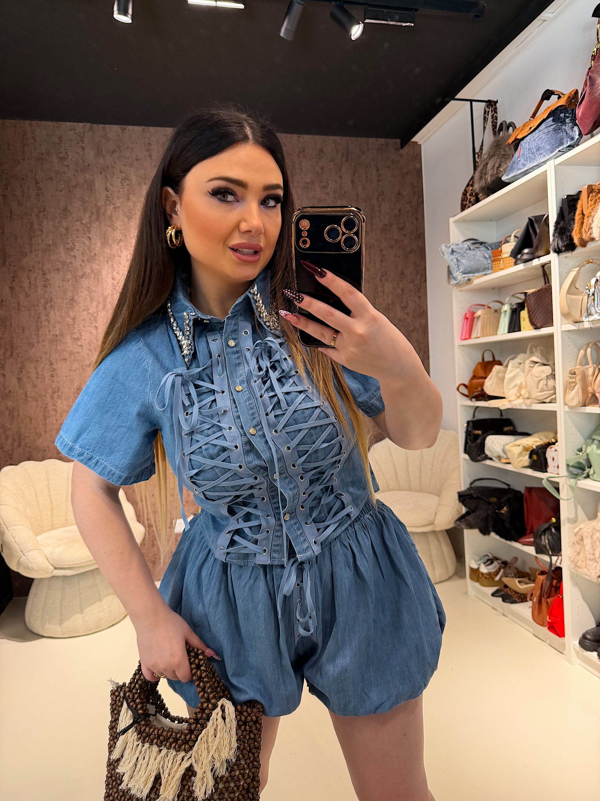 Completo Denim Lace Glam