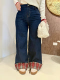 Jeans con Risvolto e Tasca Scozzese