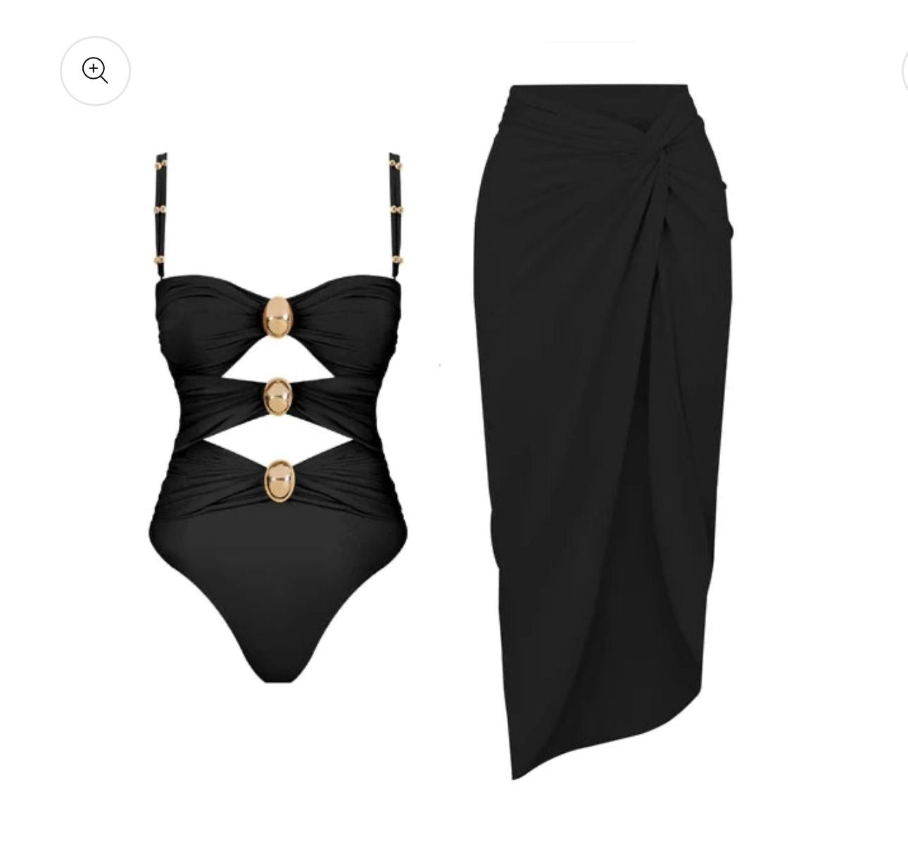 Bikini due pezzi body più gonna nero
