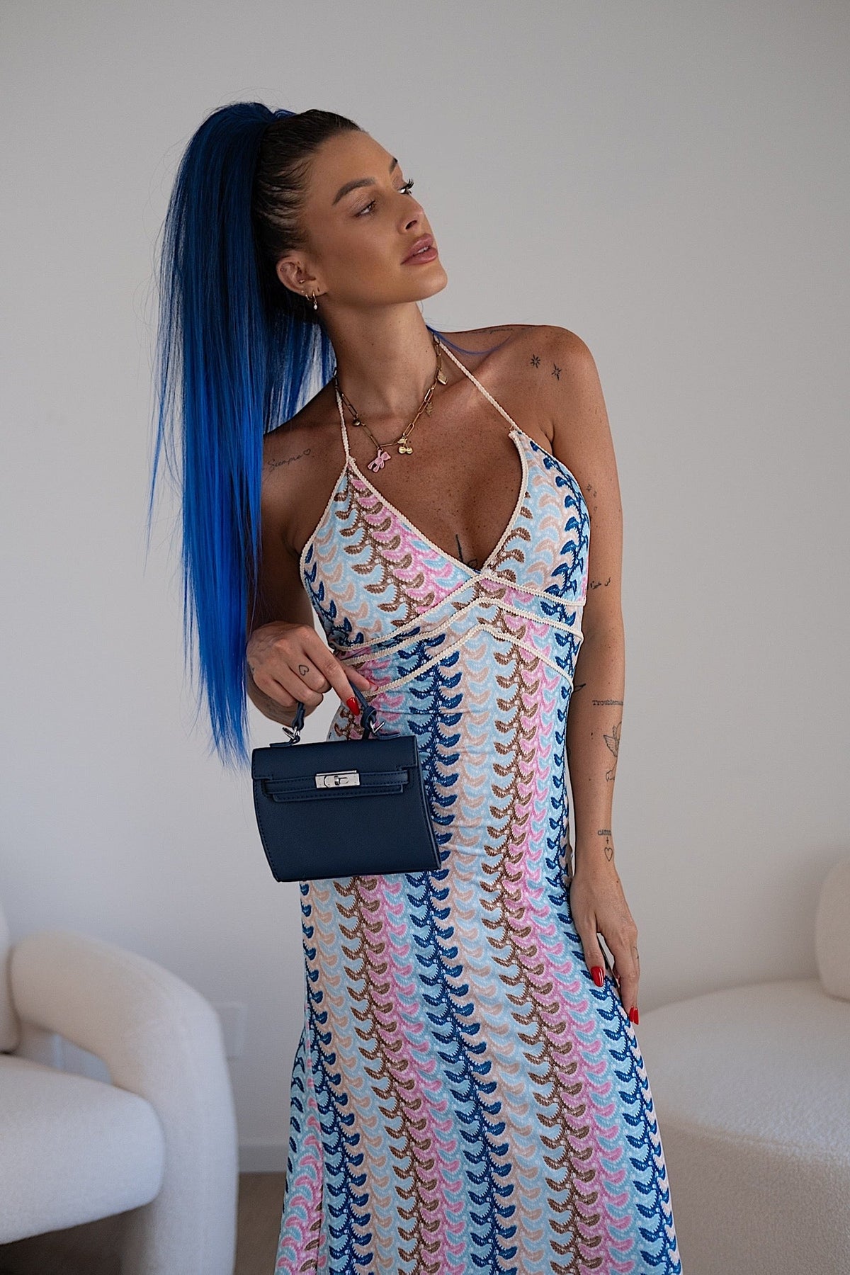 Borsa vintage blu