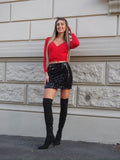 Gonna con paillettes nera