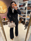 Giacca Denim Luxury Fur Navy
