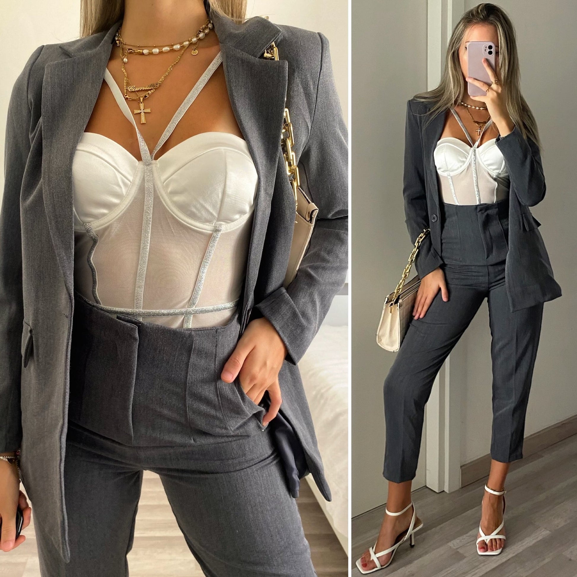 Completo giacca e pantalone Grigio