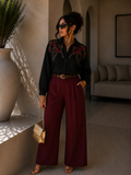 Camicia ricamata floreale Elegance
