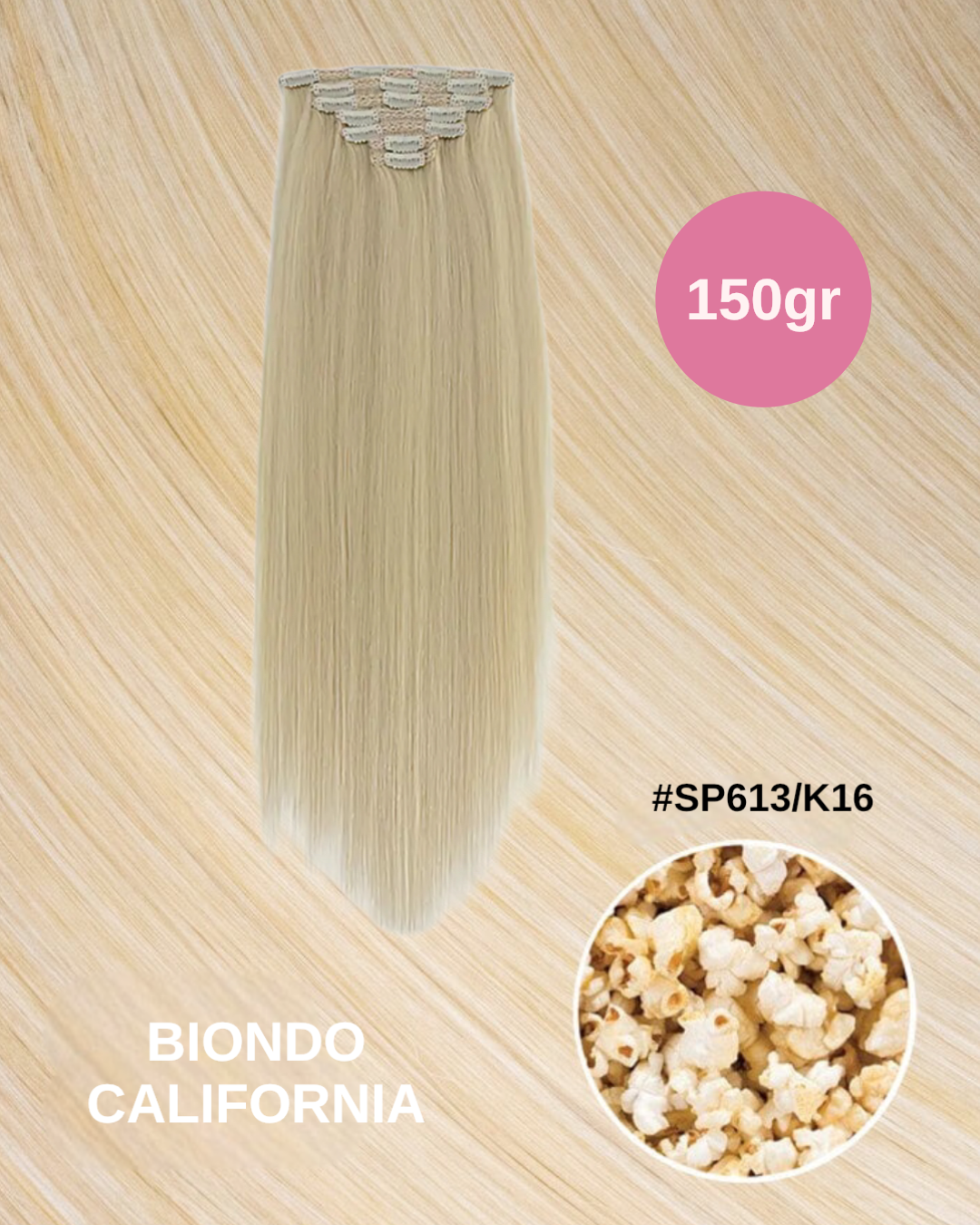 Extension 150gr lisce 7 clip vari colori