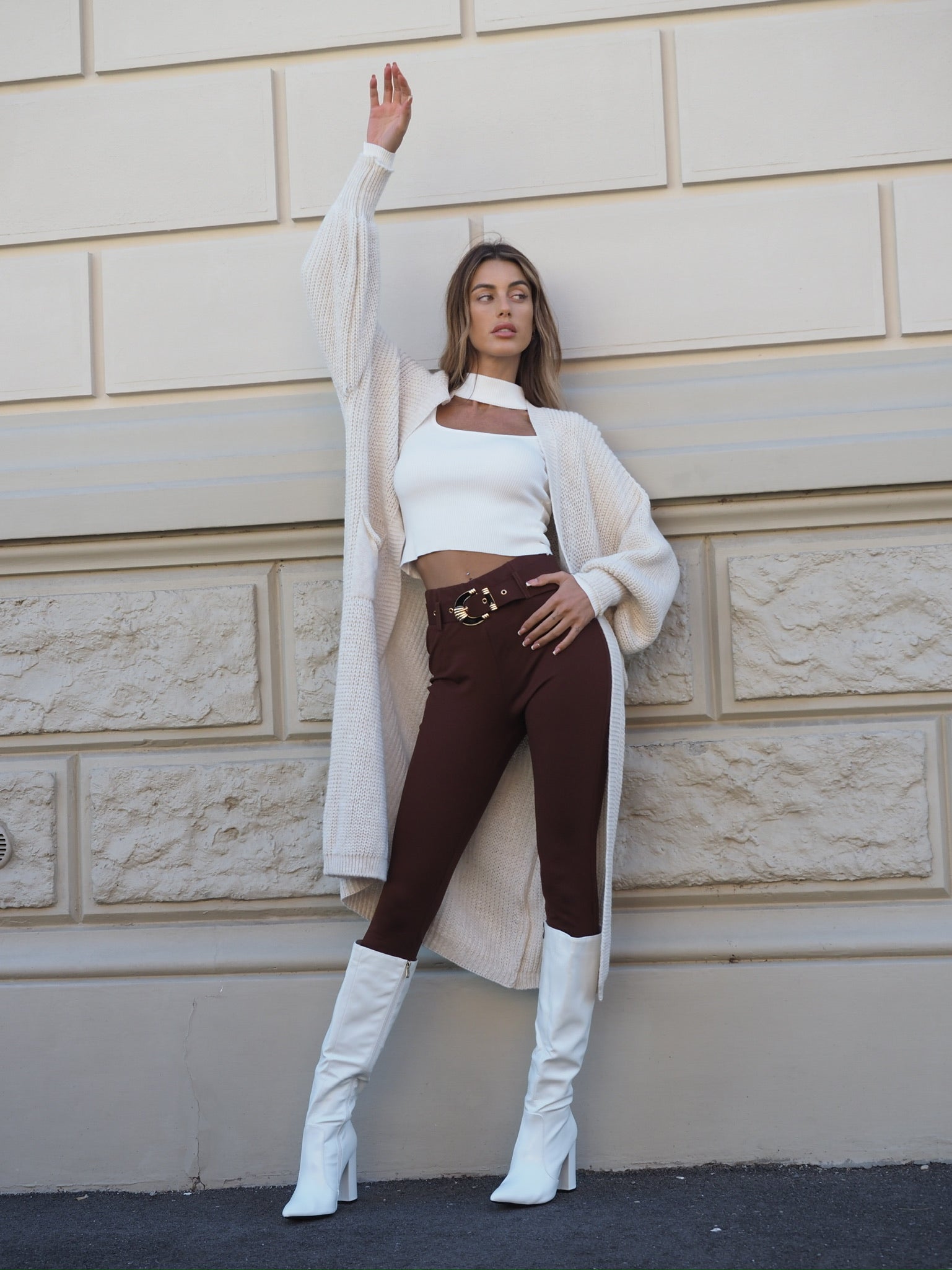 Maxi cardigan beige