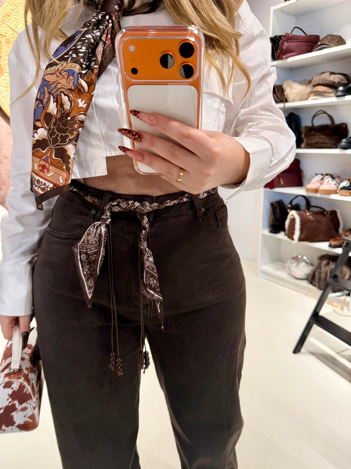 Jeans Wide Leg Brown