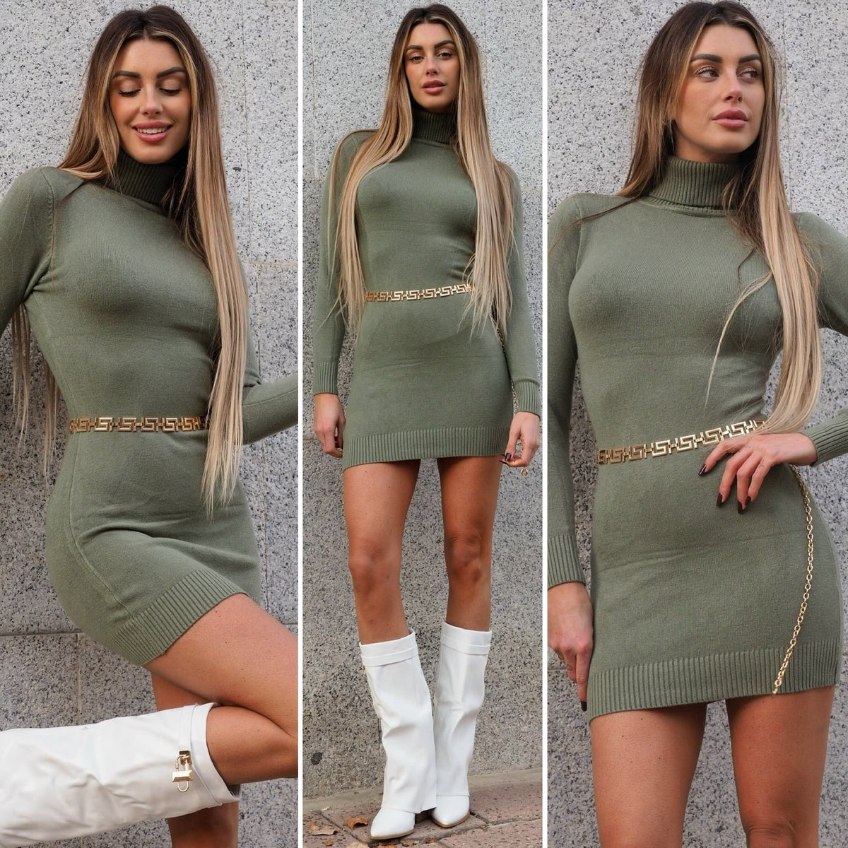 Abito in maglia menta