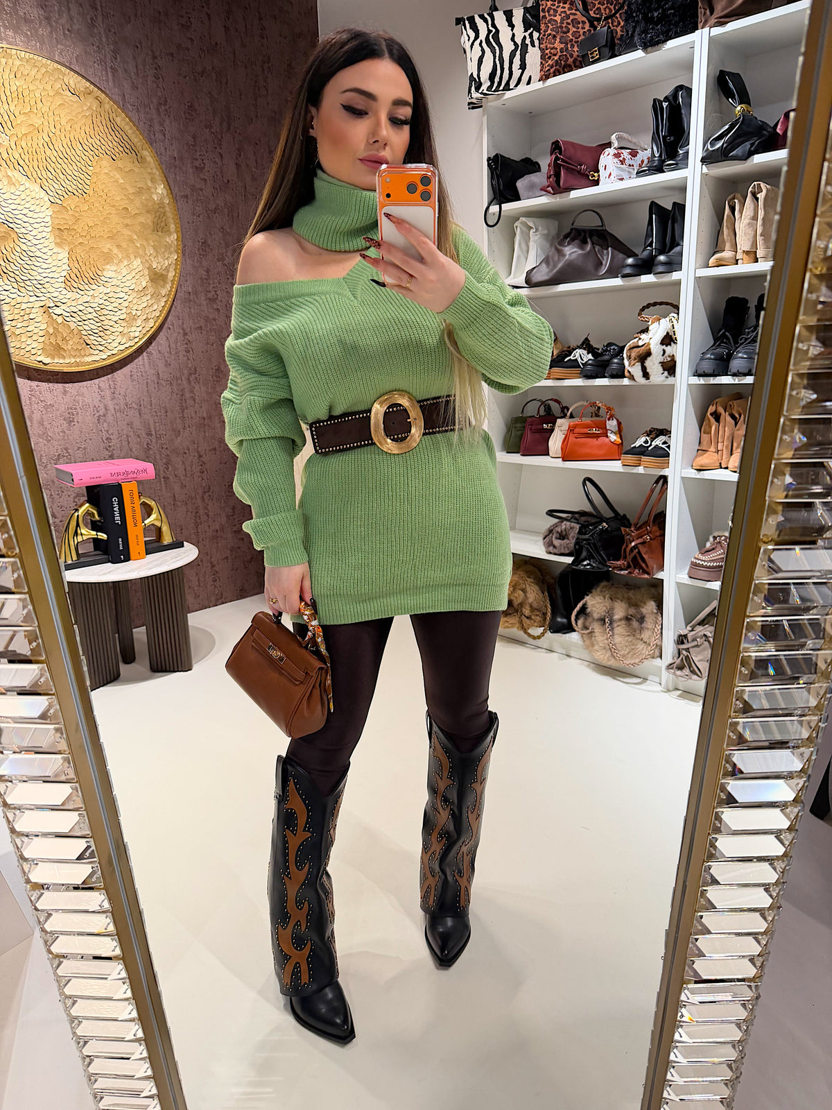 Maglione o mini dress menta