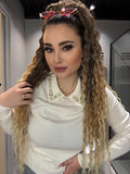 Maglioncino bianco con strass e perle