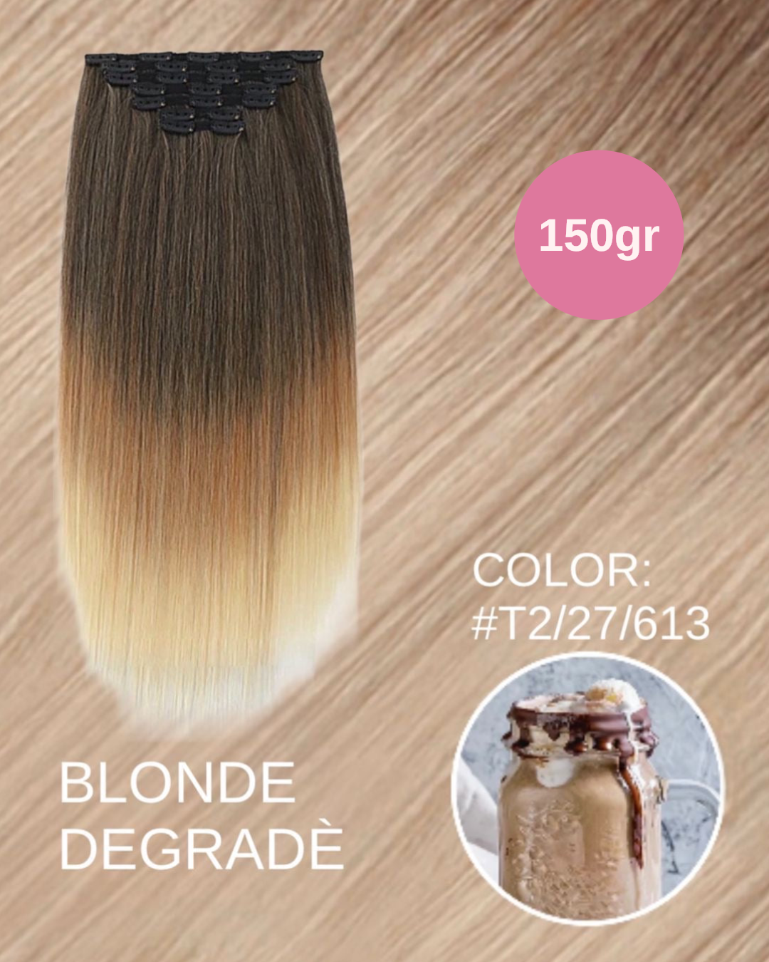Extension 150gr lisce 7 clip vari colori