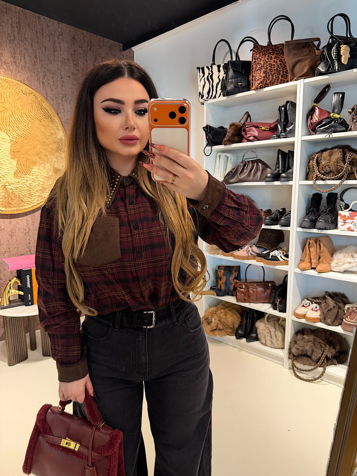 Camicia Rockwood a Quadri con Borchie
