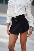 Gonna pantalone a pieghine con cinture
