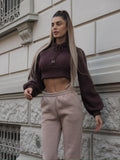 Felpa crop choco con lacci