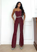 Tuta corsetto bordeaux lurex