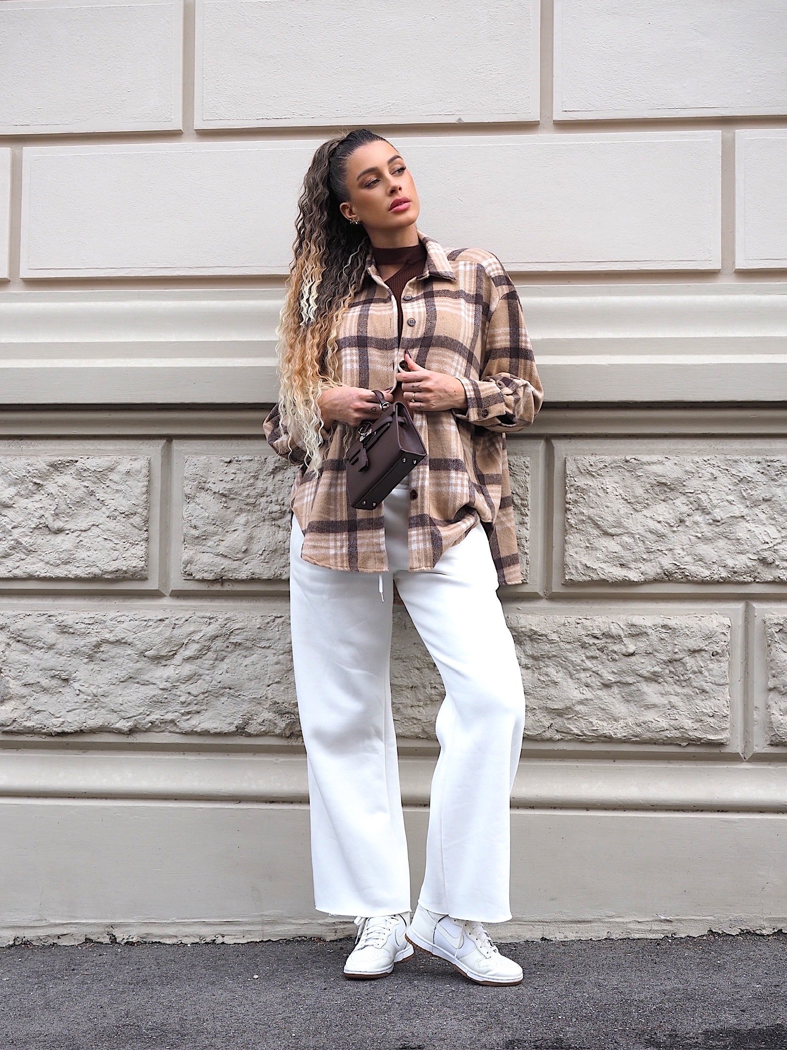 Giaccone in tweed Camel