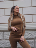 Completo basic maglia e pantalone Camel