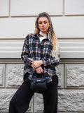 Giaccone in tweed Nero