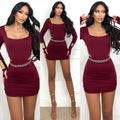 Completo body e gonna bordeaux