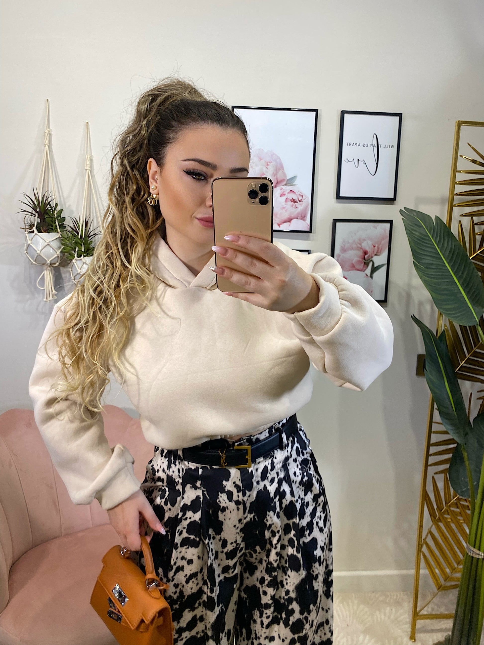 Pantalone in satin bianco nero