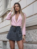 Giacca body rosa schiena aperta