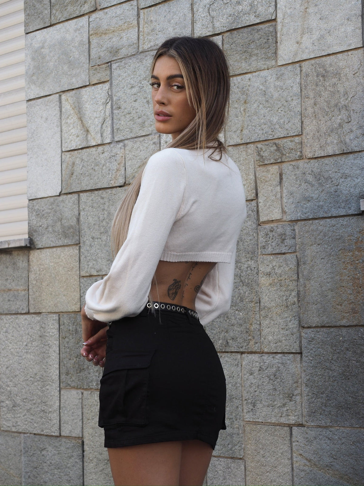 Maglione crop burro